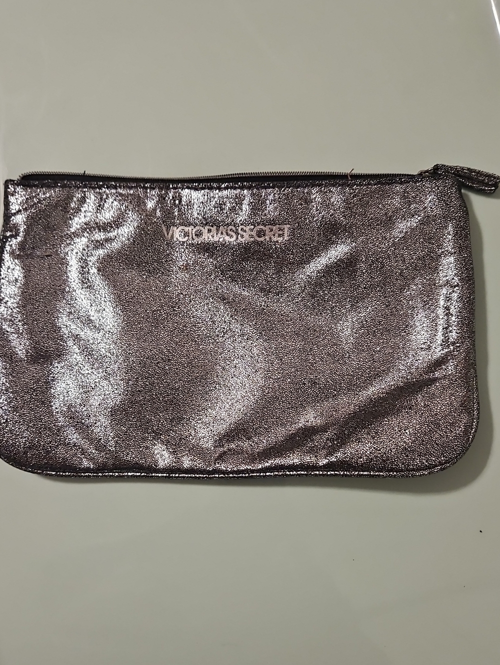 Victoria's Secret Shimmer Metallic Cosmetic Pouch - Rose Metallic